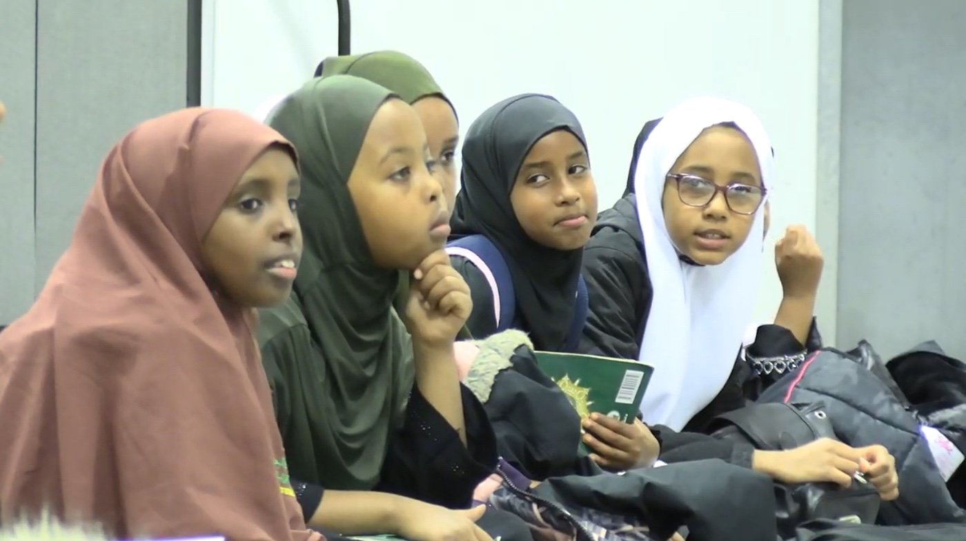 Young girls in a weekend school class